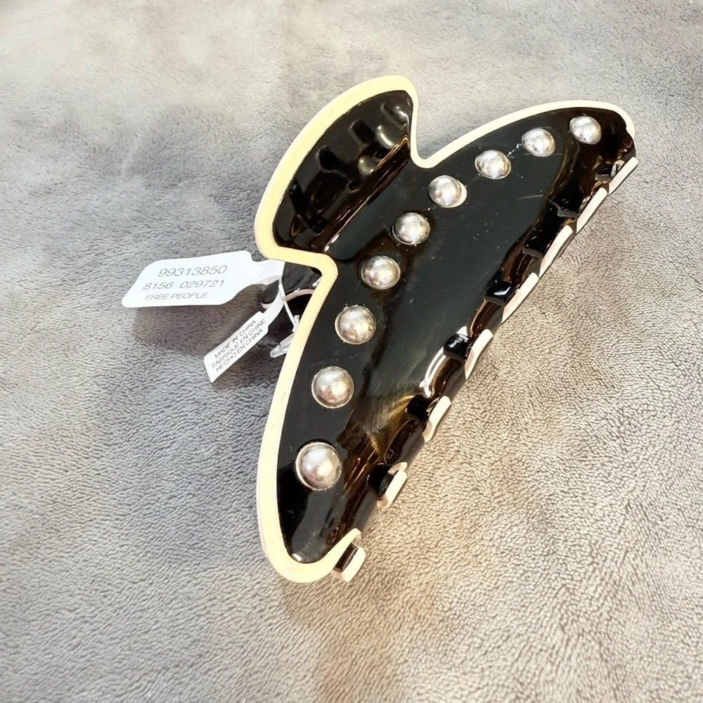 Free People Black Studded Hair Clip
